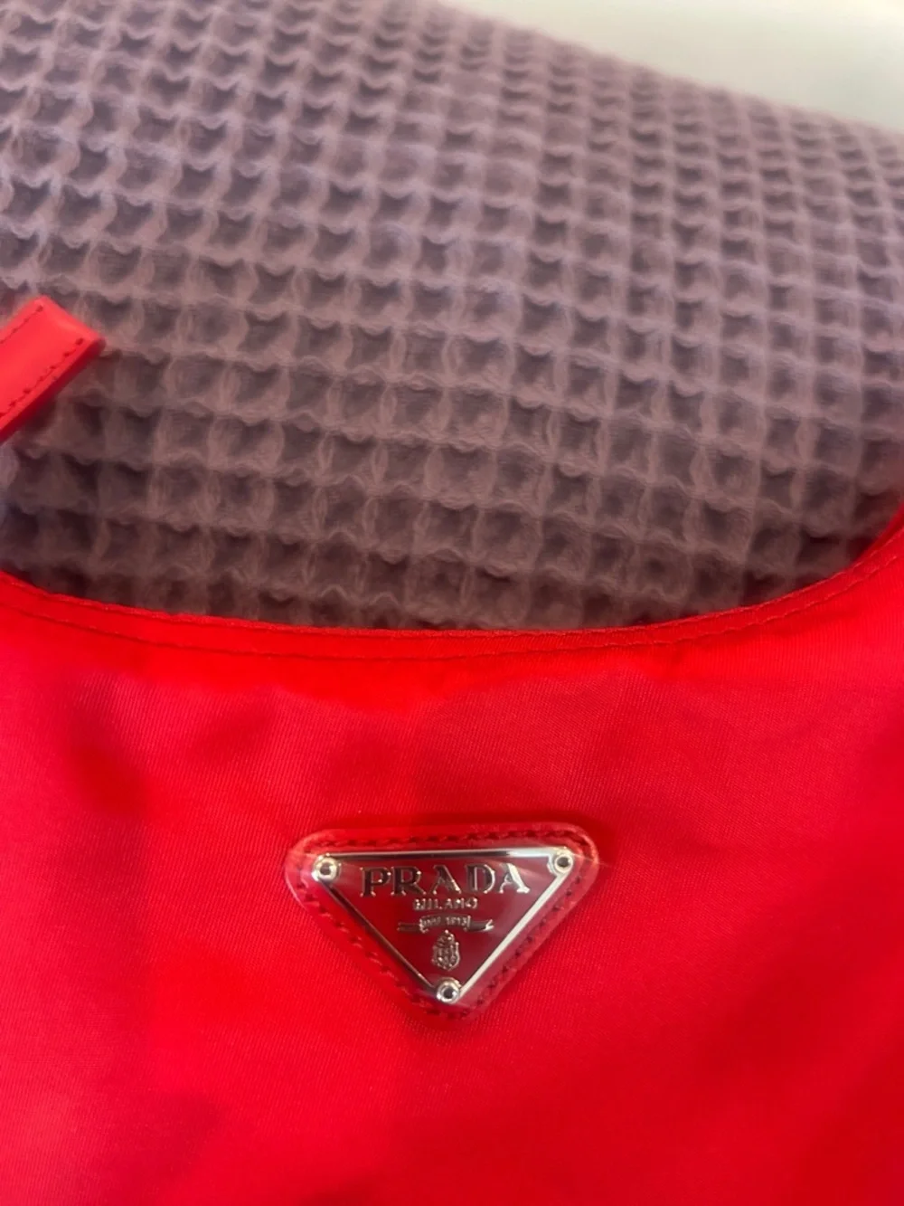 Prada Red Nylon Mini Hobo - Picture 5 of 9